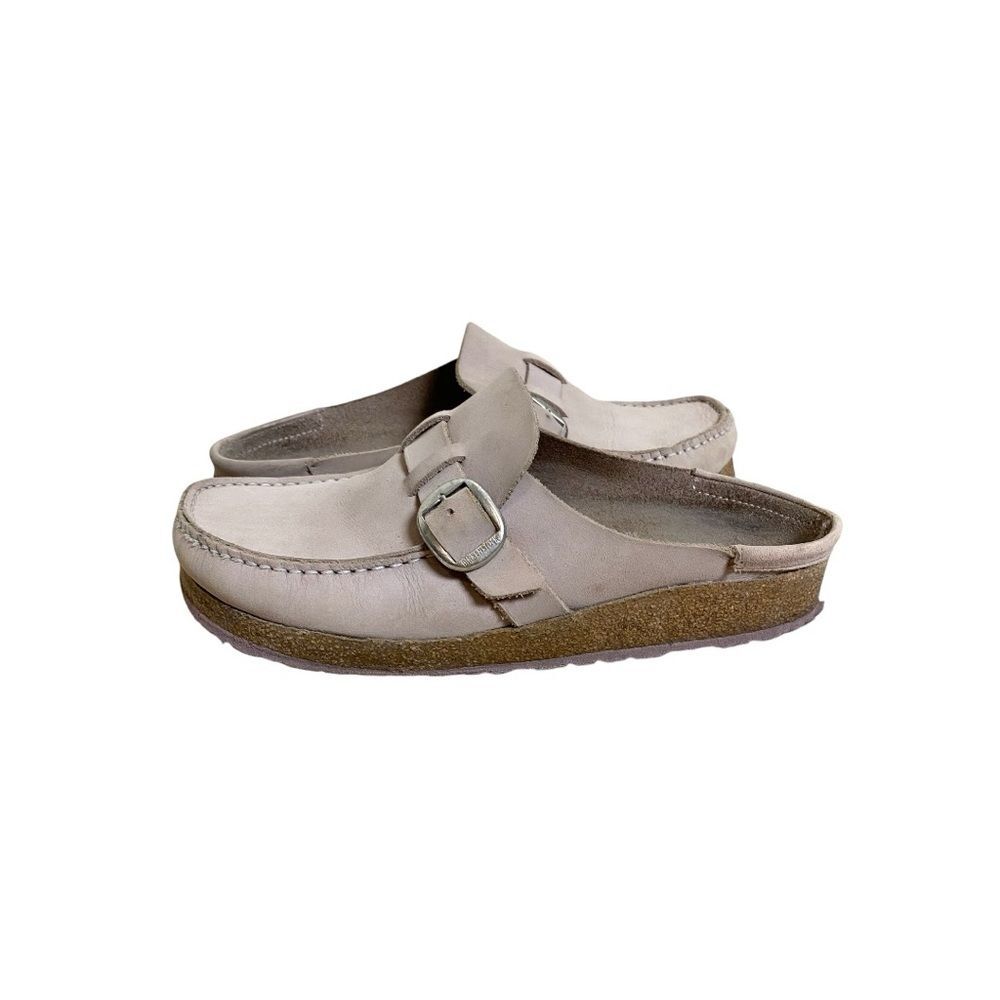 Birkenstock Buckley Lilac Nubuck Leather Slip-On Moccasin Clog Mule Shoes - Picture 5 of 10